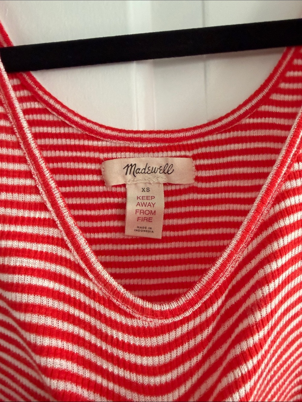 Madewell Red & White Striped Tank Top - Picture 2 of 6